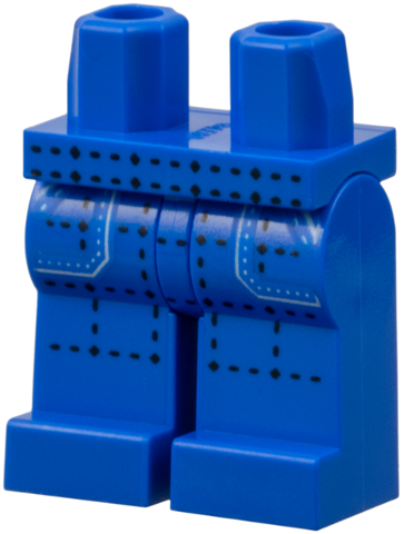 Hips and Legs with Black Stitching in Grid and White Pockets Pattern