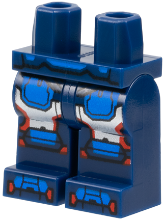 Hips and Legs with Silver Armor, Red Trim, Blue Belt, Panels, Knee Pads and Shoe Tips Pattern