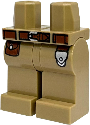 Hips and Legs with Reddish Brown Belt and Pouch, Silver Buckle and Ring Pattern