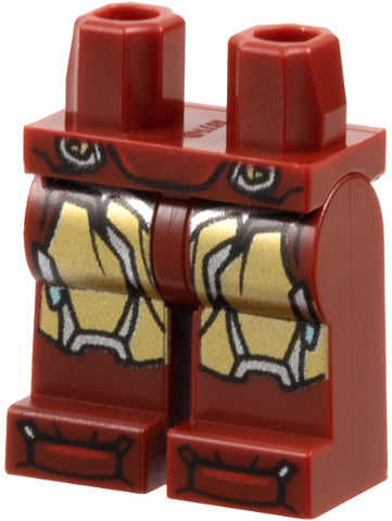 Hips and Legs with Gold Armor Plates, Silver and Metallic Light Blue Trim, Shoe Tips, Silver Trim on Knees Pattern