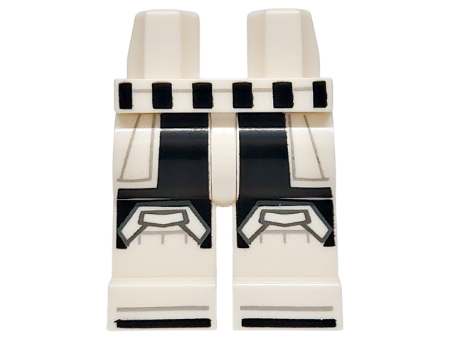 Hips and Legs with Black Belt, Thigh Panels and Boot Tips, Dark Bluish Gray and Light Bluish Gray Knees and Outlines Pattern