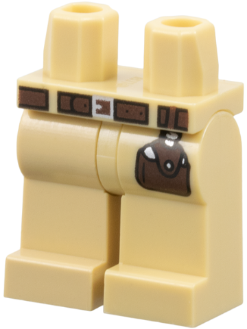 Hips and Legs with Dark Brown Belt and Pouch, Silver Buckle Pattern