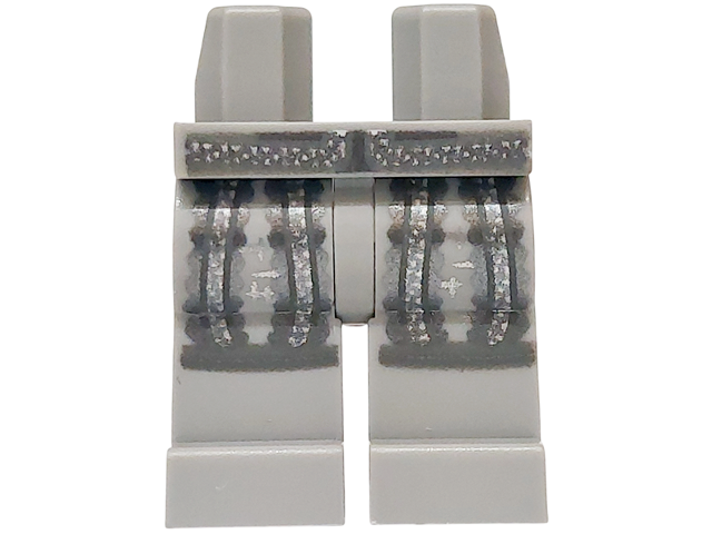 Hips and Legs with Robe Ends, Silver, Light Bluish Gray and Dark Bluish Gray Hems and Trim Pattern