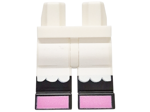 Hips and Legs with Molded Black Lower Legs / Boots and Printed White Ruffles and Dark Pink Feet Pattern