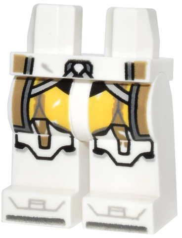 Hips and Legs with SW Clone Trooper Armor, Yellow Markings, Dark Tan Kama and Tattered Knee Pads Pattern