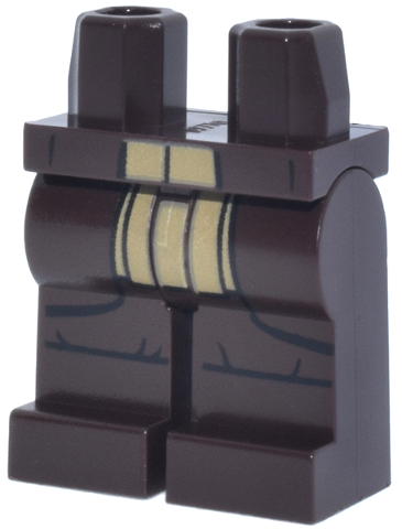 Hips and Legs with SW Dark Tan Jedi Robe Ends, Black Trim and Gathers at Knee Pattern