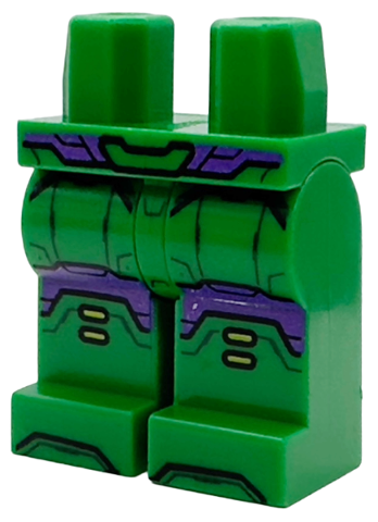 Hips and Legs with Dark Purple Armor and Knees, Lime Marks, and Black Boot Tips Pattern