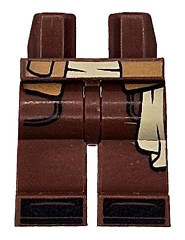 Hips and Legs with Medium Nougat Vest Ends, Tan Sash, Black Pockets and Shoes Pattern