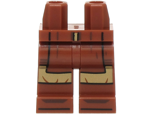 Hips and Legs with SW Robe Ends, Dark Tan Shirt Tail, Black and Dark Brown Shoe Tips Pattern