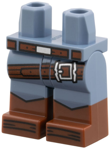 Hips and Legs with Molded Reddish Brown Lower Legs / Boots and Printed Reddish Brown Belt and Holster Strap with Silver Buckles Pattern