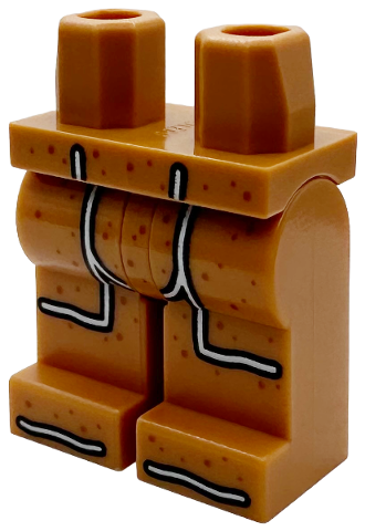 Hips and Legs with Dark Orange Gingerbread Dots, White Lines Icing, Black Outline Pattern