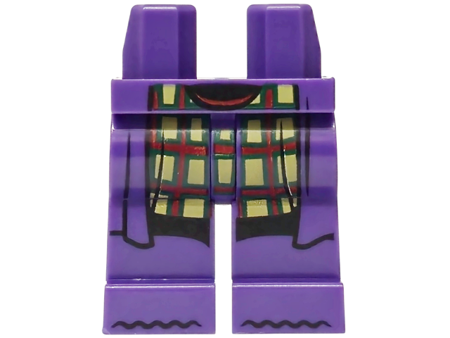 Hips and Legs with Olive Green, Dark Red and Dark Green Plaid Robe Ends, Black Folds and Boot Tips Pattern