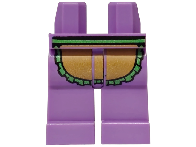 Hips and Legs with Medium Nougat Apron with Bright Green Hem Pattern