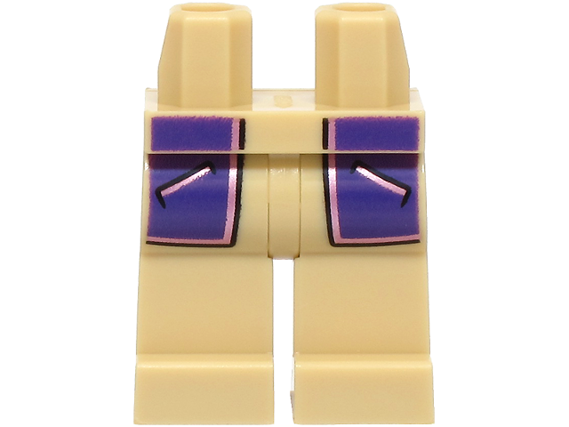 Hips and Legs with Dark Purple Jacket Tails with Pockets and Metallic Pink Trim Pattern