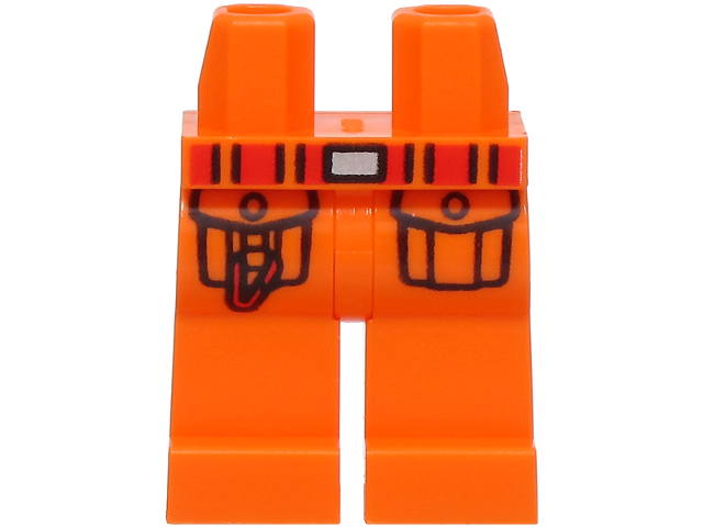 Hips and Legs with Red Belt with Silver Buckle, Black Pockets Outlines with Carabiner Pattern (BAM)