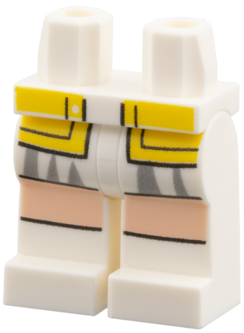 Hips and Legs with Yellow Coattails, Light Bluish Gray Skirt Pleats, Light Nougat Knees Pattern