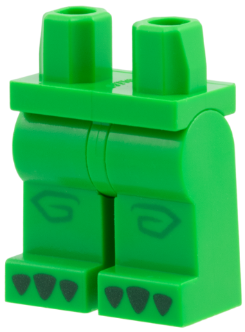 Hips and Legs with Green Knees, Dark Green Claws Pattern