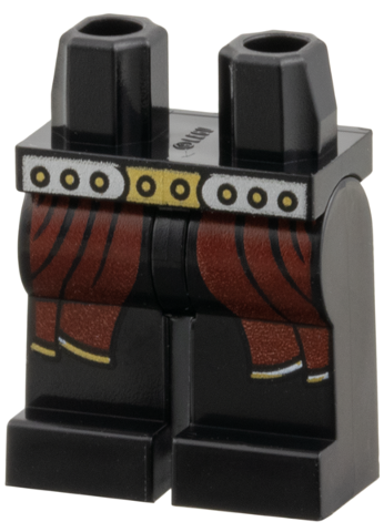 Hips and Legs with Silver and Gold Belt, Dark Red Robe Ends Pattern