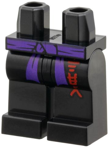 Hips and Legs with Dark Purple Sash, Red Ninjago Logogram 'TER' Pattern