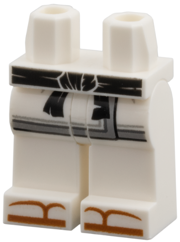 Hips and Legs with Black Sash, Light Bluish Gray Shirt Hem, Dark Orange Sandals Pattern