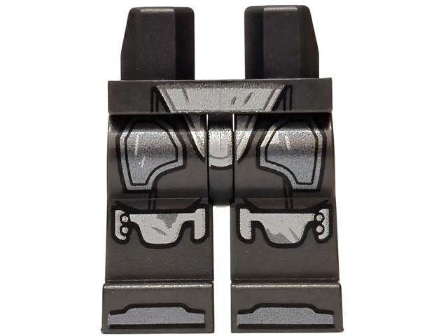 Hips and Legs with SW Mandalorian Dark Silver and Silver Armor Plates, Knee Pads and Toes Pattern