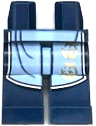 Hips and Legs with Bright Light Blue Robe Ends with White Hem and Gold Phoenix Symbol Pattern (BAM)