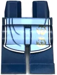 Hips and Legs with Bright Light Blue Robe Ends with White Hem and Gold Phoenix Symbol Pattern (BAM)