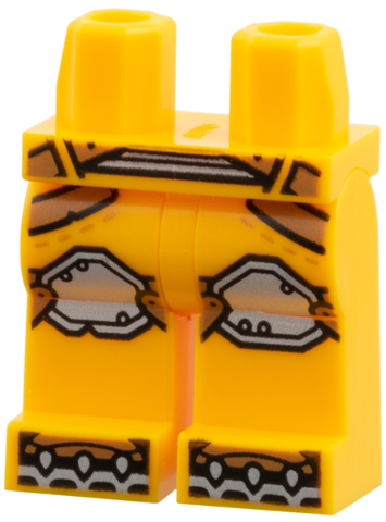 Hips and Legs with Silver Belt, Kneepads, Toes, Medium Nougat Straps Pattern