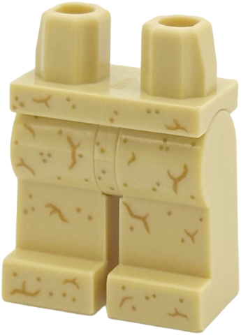 Hips and Legs with Sandy Texture with Dark Tan and Medium Nougat Speckles, Cracks, and Veins Pattern