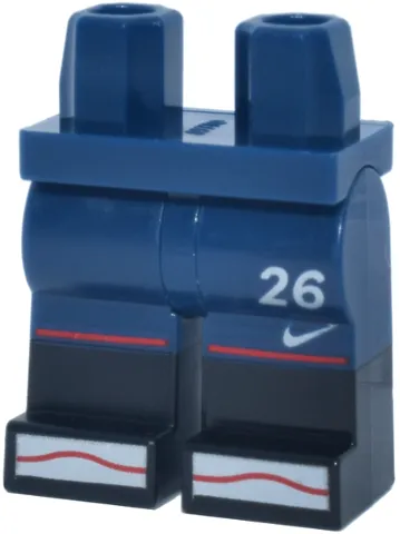 Hips and Legs with Molded Black Lower Legs / Boots and Printed Shorts with Red Trim and White Number 26 and Shoes Pattern