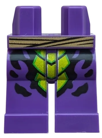 Hips and Legs with Dark Tan Rope Belt, Lime Scales, Bright Green Trim, Black Spots Pattern