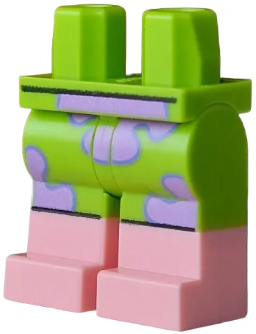 Hips and Legs with Molded Warm Pink Lower Legs / Boots and Printed Blue Violet and Medium Lavender Splashes, Black Shorts Outline Pattern