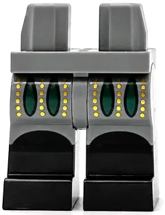 Hips and Legs with Molded Black Lower Legs / Boots and Printed Dark Green Ovals, Gold Dots and Black Rounded Boot Tops Pattern (BAM)
