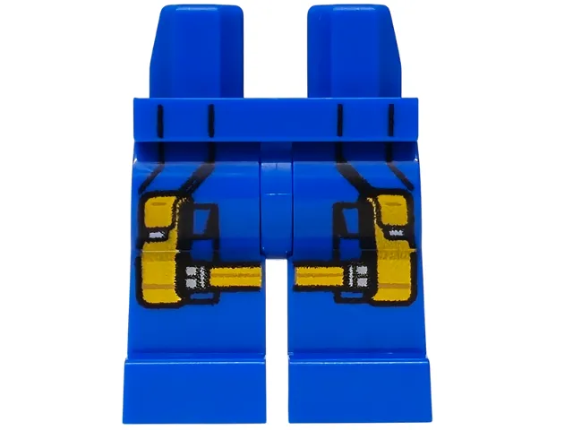 Hips and Legs with Super Hero Costume with Bright Light Orange Belt with Pouches and Silver Buckles Pattern