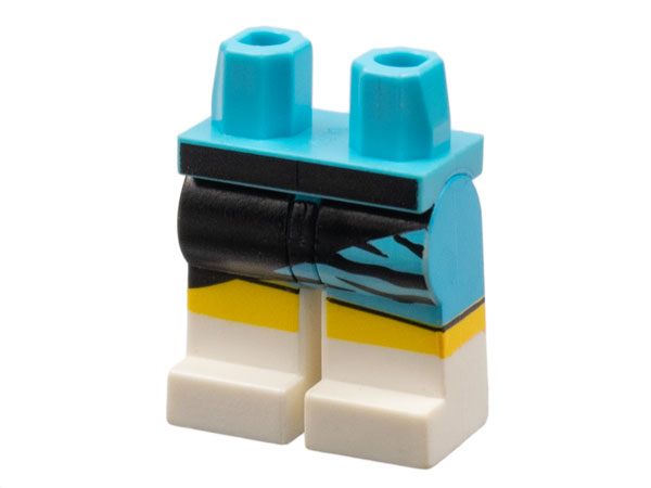 Hips and White Legs with Black and Medium Azure Wrap Dress Pattern