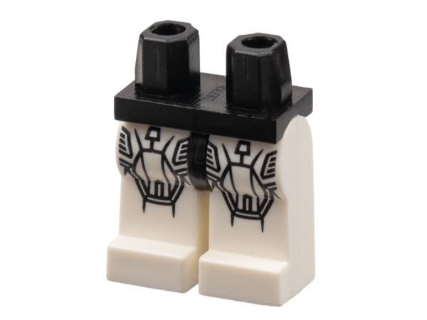 Hips and White Legs with Battle Mech Armor and Knee Pads Pattern