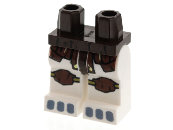 Hips and White Legs with Dark Brown Loincloth, Knee Pads and Gray Toes Pattern