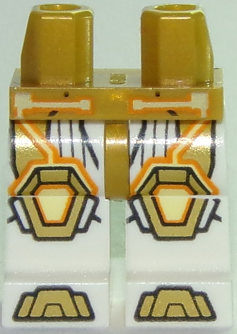 Hips and White Legs with Gold, Orange, and Yellow Trim Lines, Knee Pads, and Sandals Pattern