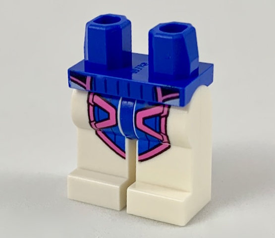 Hips and White Legs with Blue Panels with Dark Pink Straps Pattern