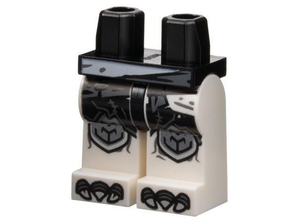 Hips and White Legs with Black Tattered Loincloth, Silver Knee Pads and Claws Pattern