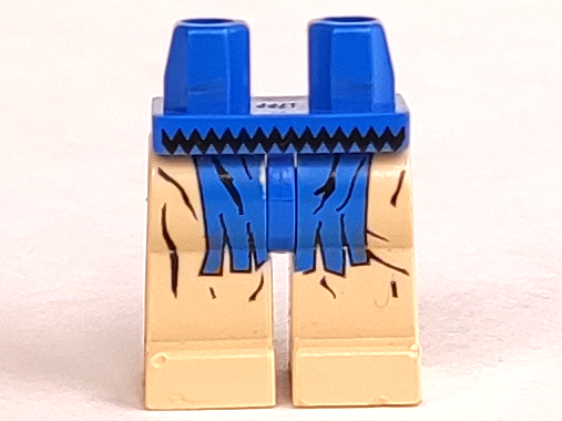 Hips and Tan Legs with Western Indians Black Belt and Blue Fringe Pattern