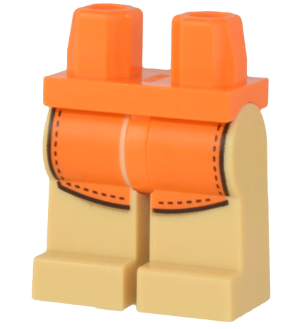 Hips and Tan Legs with Orange Apron and Black Hem Pattern