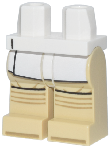 Hips and Tan Legs with SW White Tunic Ends, Black Trim, and Dark Tan Legging Wraps and Boot Soles Pattern