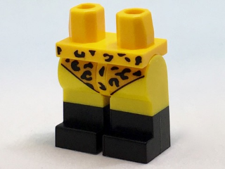 Hips and Yellow Legs with Bright Light Orange Leotard with Leopard Spots and Black Boots Pattern