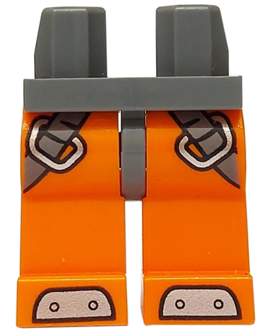 Hips and Orange Legs with Dark Bluish Gray Straps Around Thighs and Silver Weights on Feet Pattern