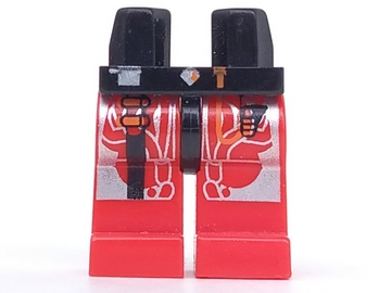 Hips and Red Legs with Space UFO Silver Circuitry Pattern