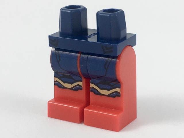Hips and Red Legs with Dark Blue Armor, Gold Knee Trim Pattern