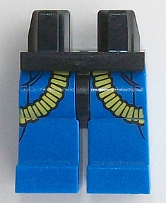 Hips and Blue Legs with Yellow Ribbed Hoses Pattern