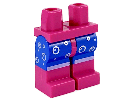 Hips and Blue Legs with Magenta Boots, Silver Bubbles Pattern