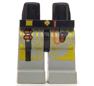 Hips and Light Gray Legs with Space UFO Gold Circuitry Pattern